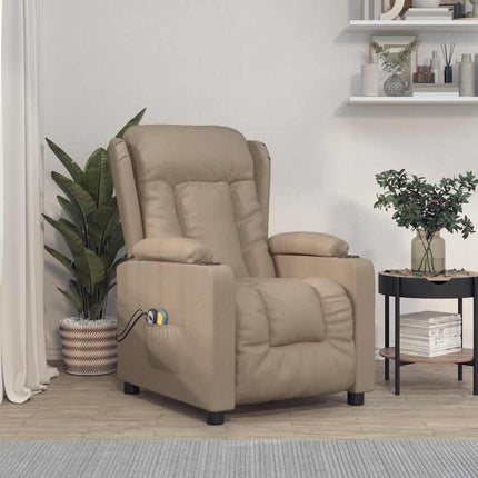 Elektrisk massagefåtölj cappuccino konstläder