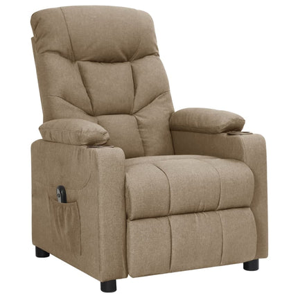 Elektrisk reclinerfåtölj taupe tyg
