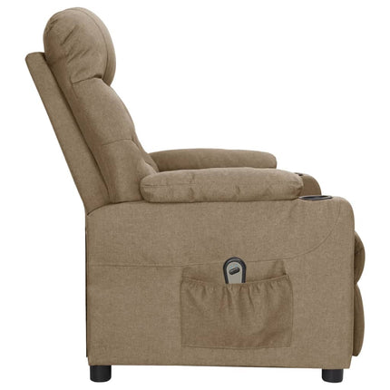 Elektrisk reclinerfåtölj taupe tyg