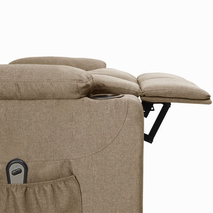 Elektrisk reclinerfåtölj taupe tyg