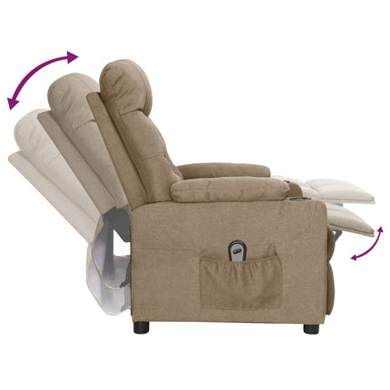 Elektrisk reclinerfåtölj taupe tyg