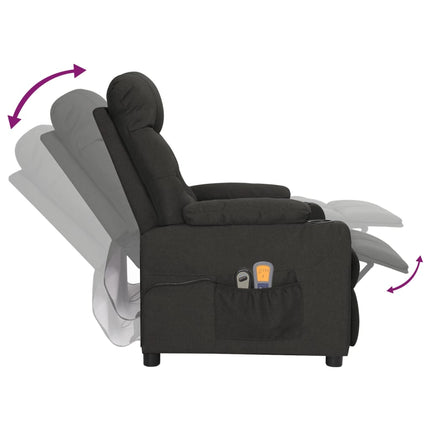Elektrisk massagefåtölj svart tyg