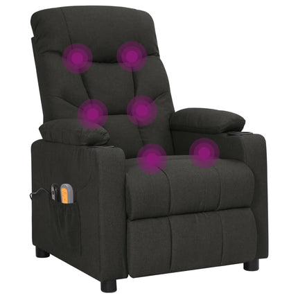 Elektrisk massagefåtölj svart tyg