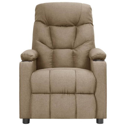 Elektrisk massagefåtölj taupe tyg