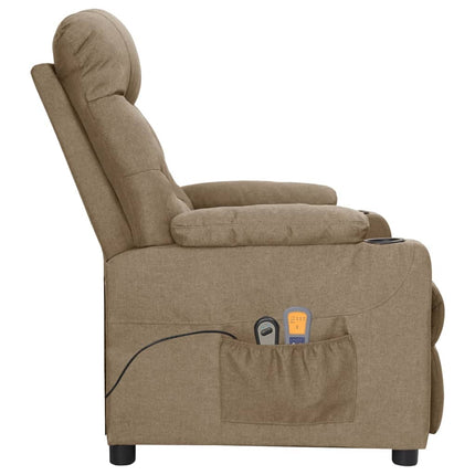 Elektrisk massagefåtölj taupe tyg