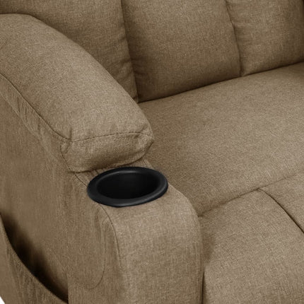 Elektrisk massagefåtölj taupe tyg