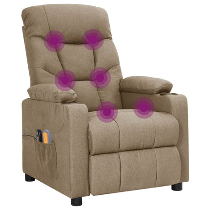 Elektrisk massagefåtölj taupe tyg
