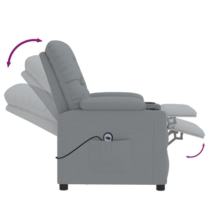 Elektrisk reclinerfåtölj ljusgrå tyg