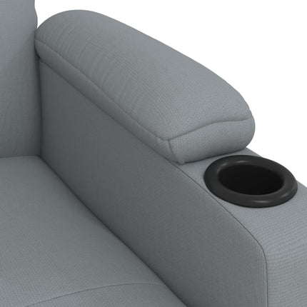Elektrisk reclinerfåtölj ljusgrå tyg