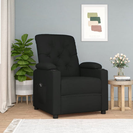 Elektrisk reclinerfåtölj svart tyg