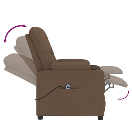 Elektrisk reclinerfåtölj Brun tyg