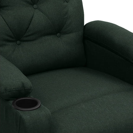 Elektrisk reclinerfåtölj mörkgrön tyg