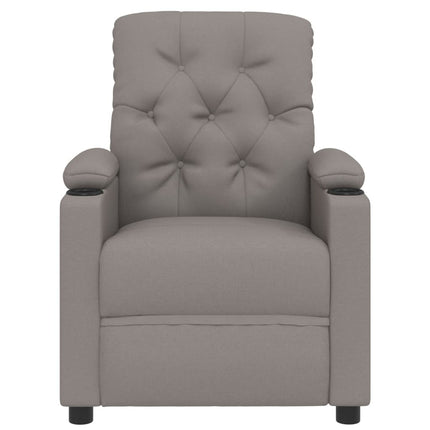 Elektrisk reclinerfåtölj taupe tyg