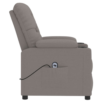 Elektrisk reclinerfåtölj taupe tyg