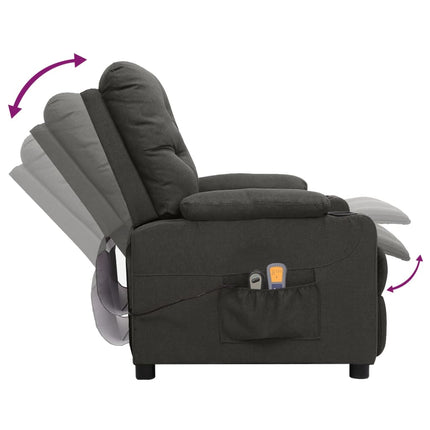 Elektrisk massagefåtölj mörkgrå tyg
