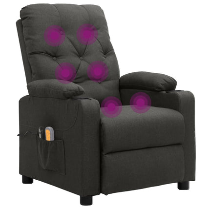 Elektrisk massagefåtölj mörkgrå tyg