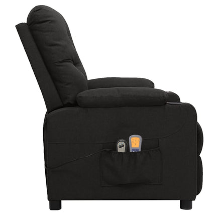 Elektrisk massagefåtölj svart tyg