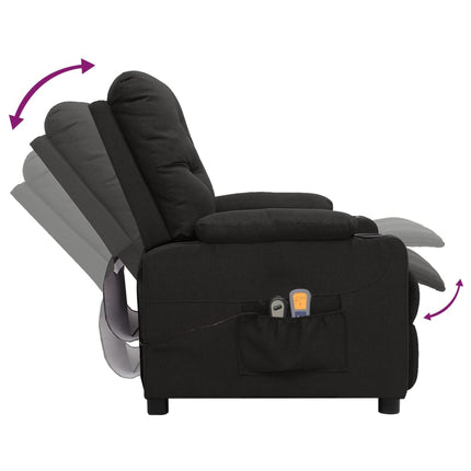 Elektrisk massagefåtölj svart tyg