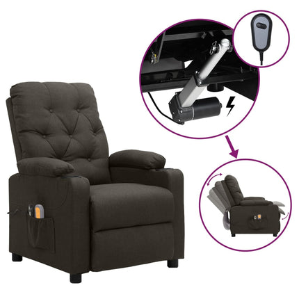 Elektrisk massagefåtölj taupe tyg