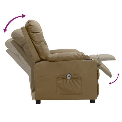 Elektrisk reclinerfåtölj cappuccino konstläder