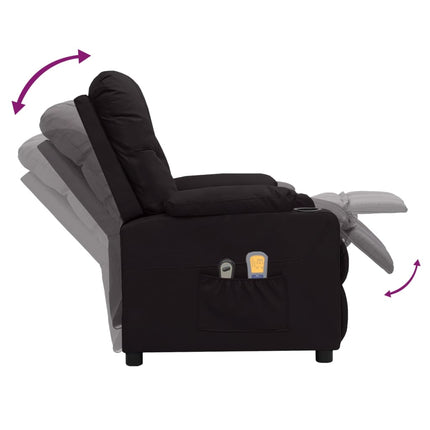 Elektrisk massagefåtölj svart konstläder
