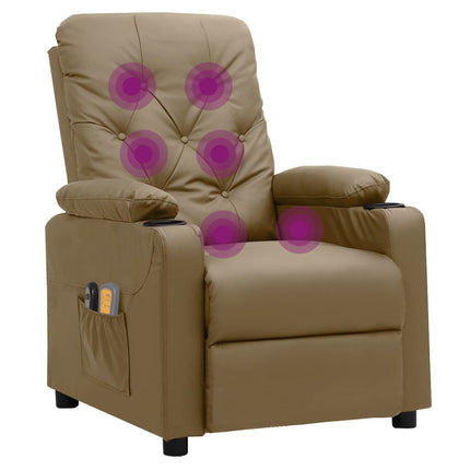 Elektrisk massagefåtölj cappuccino konstläder