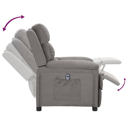 Elektrisk reclinerfåtölj ljusgrå tyg