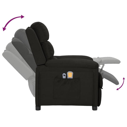 Elektrisk massagefåtölj svart tyg