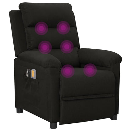 Elektrisk massagefåtölj svart tyg