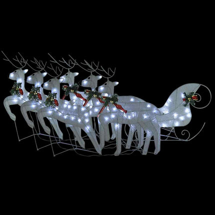 Juldekoration ren och släde 140 LED utomhus vit