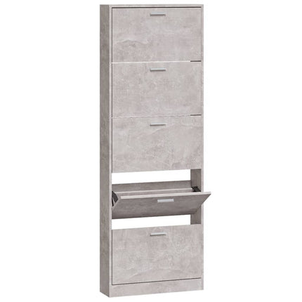 Skoskåp betonggrå 59x17x169 cm konstruerat trä