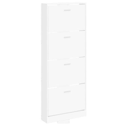 Skoskåp vit 59x17x150 cm konstruerat trä