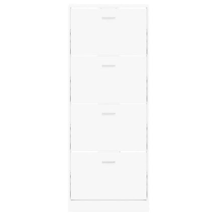 Skoskåp vit 59x17x150 cm konstruerat trä