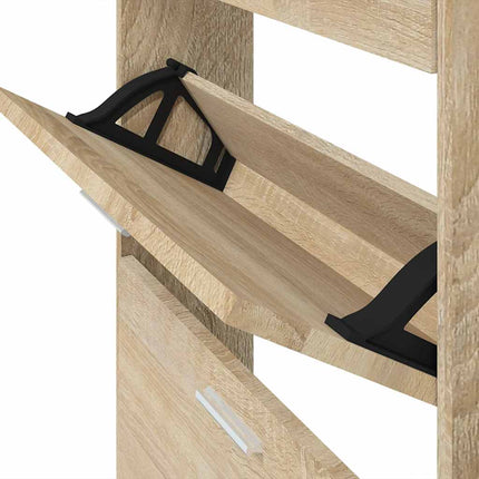 Skoskåp ek 59x17x150 cm konstruerat trä