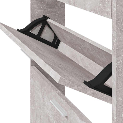 Skoskåp betonggrå 59x17x150 cm konstruerat trä