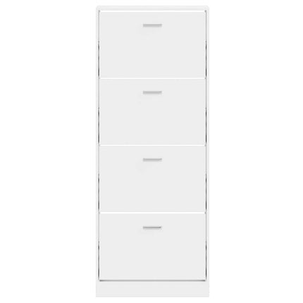 Skoskåp vit högglans 59x17x150 cm konstruerat trä