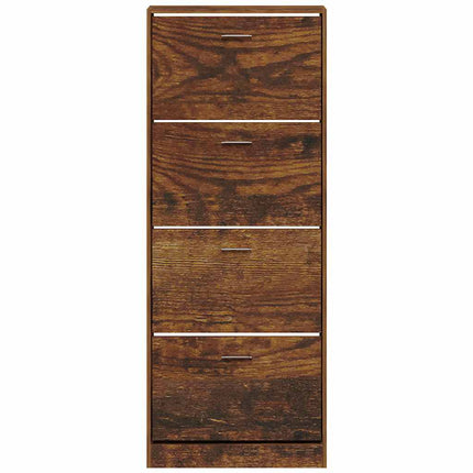 Skoställ rökfärgad ek 59x17x150 cm konstruerat trä