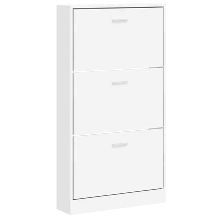 Skoskåp vit 59x17x108 cm konstruerat trä
