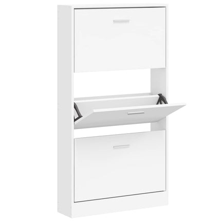 Skoskåp vit 59x17x108 cm konstruerat trä