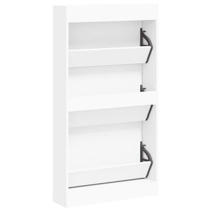 Skoskåp vit 59x17x108 cm konstruerat trä