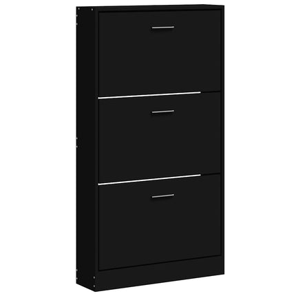 Skoskåp svart 59x17x108 cm konstruerat trä