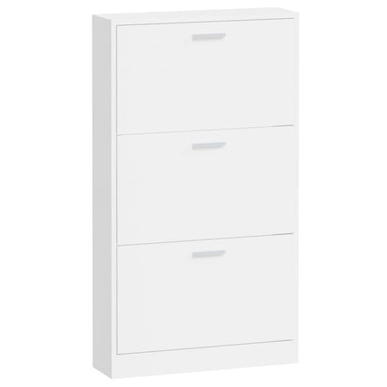 Skoskåp vit högglans 59x17x108 cm konstruerat trä