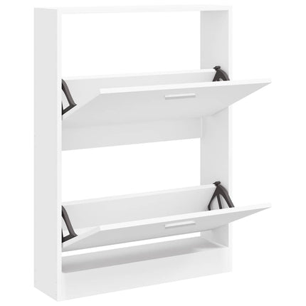 Skoskåp vit 59x17x81 cm konstruerat trä