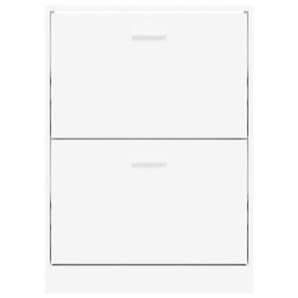 Skoskåp vit 59x17x81 cm konstruerat trä