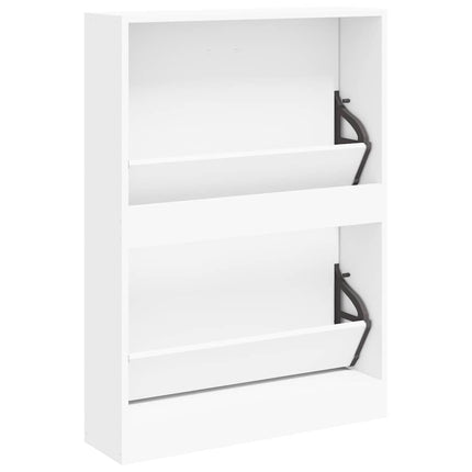 Skoskåp vit 59x17x81 cm konstruerat trä