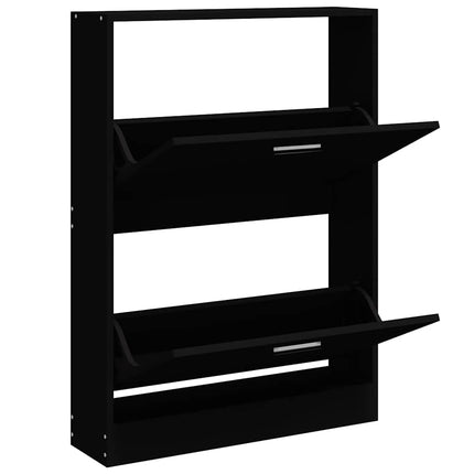 Skoskåp svart 59x17x81 cm konstruerat trä