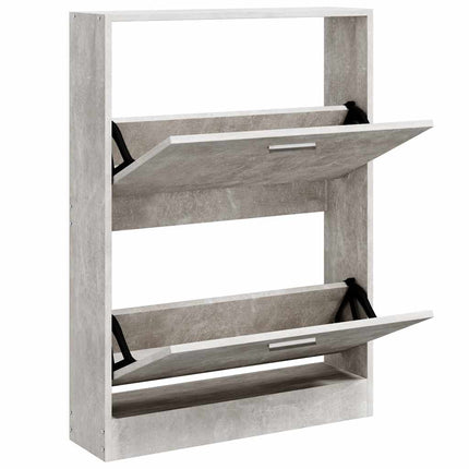 Skoskåp betonggrå 59x17x81 cm konstruerat trä