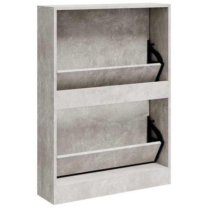 Skoskåp betonggrå 59x17x81 cm konstruerat trä