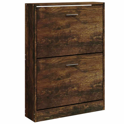 Skoställ rökfärgad ek 59x17x81 cm konstruerat trä