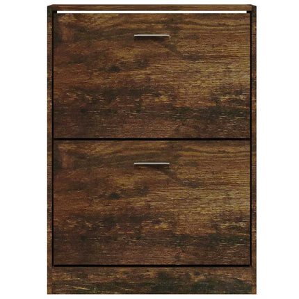 Skoställ rökfärgad ek 59x17x81 cm konstruerat trä